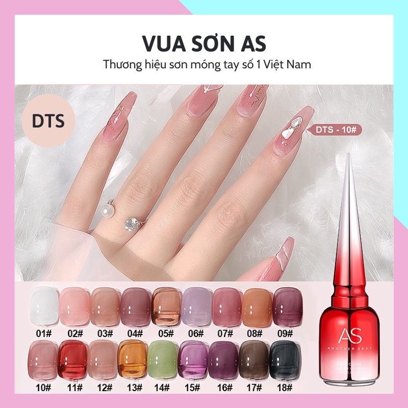 Sơn gel AS thạch sơn móng tay gel thạch 18 màu DTS và các tone nâu trầm màu hổ phách VUA SƠN AS