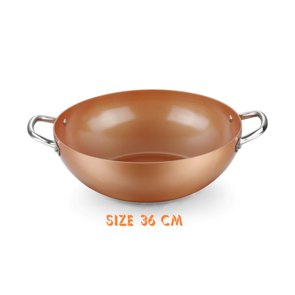 Chảo xào 2 quai SUPER CHEF hợp tráng men đáy từ 36cm