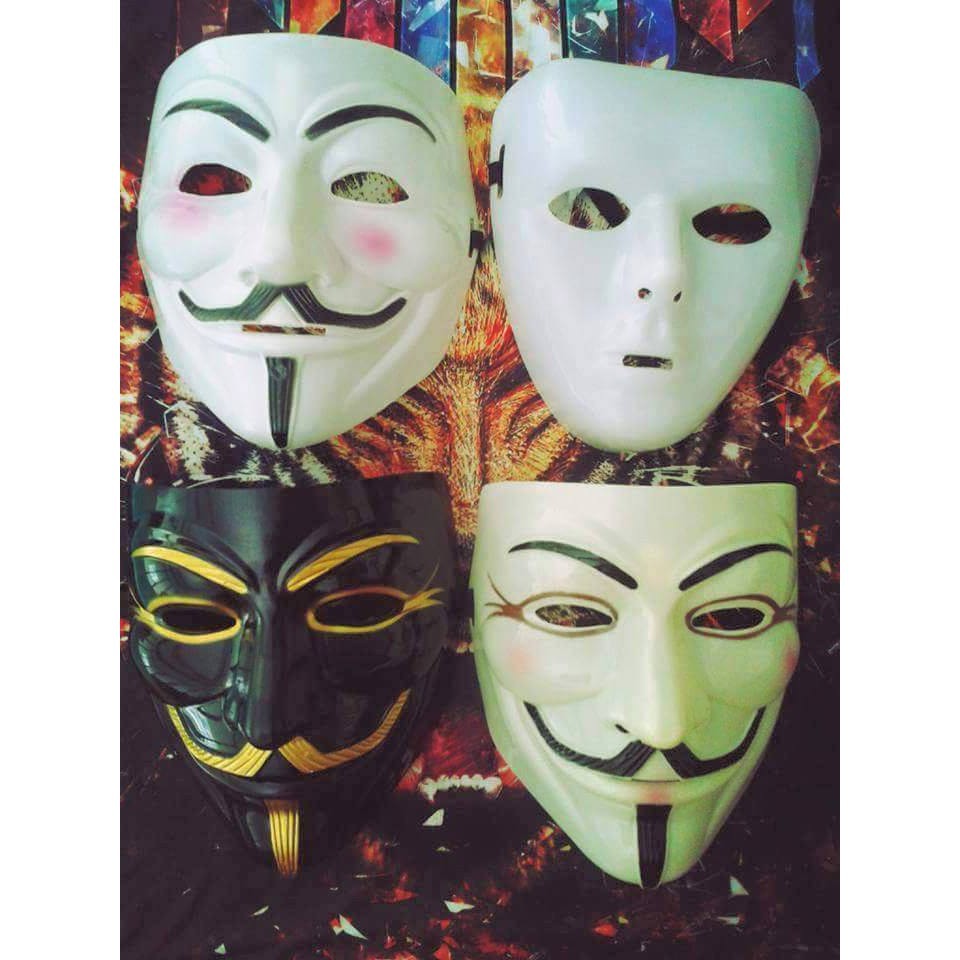 Mặt nạ hacker hóa trang anonymous hàng đẹp - Mặt nạ halloween-Mặt nạ mũi tên sát thủ