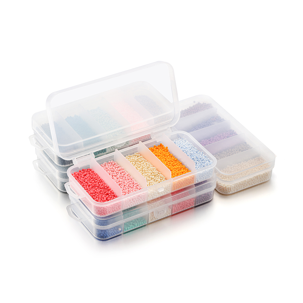 Hộp 9000 hạt cườm 2mm dùng để làm trang sức nhiều màu sắc xinh xắn tiện lợi