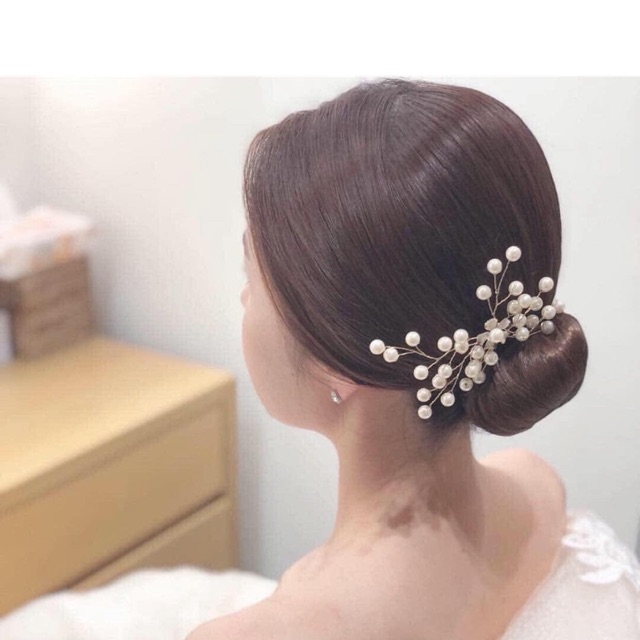 set trâm cài cô dâu hạt trai