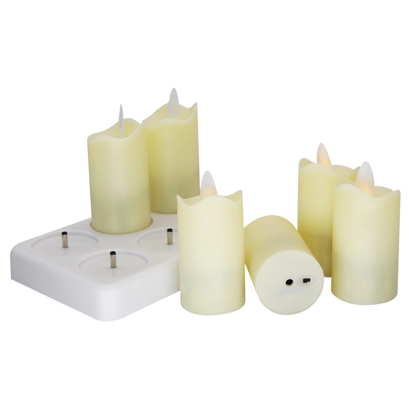 Nến điện tử sạc điện tealight bộ 6 cây và 12 cây sử dụng điều khiển từ xa, tim đèn lắc lư để bàn cà phê.