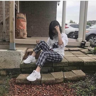 Quần sọc caro tráng - quần unisex nam nữ