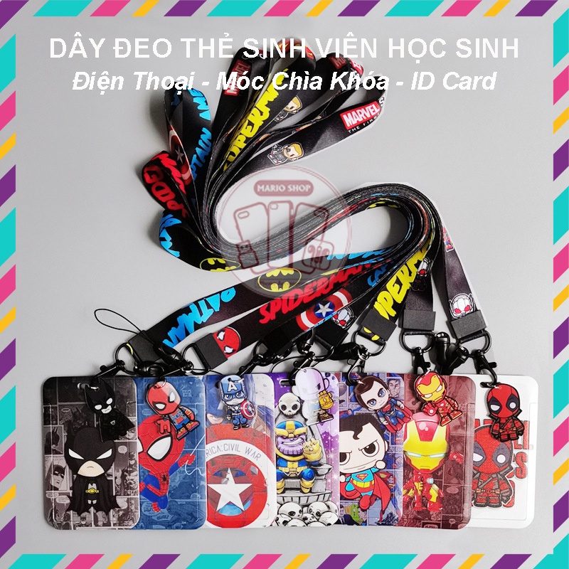 Dây Đeo Thẻ Bảng Tên Sinh Viên Học Sinh Nhân Viên Văn Phòng Thẻ Từ ID Card Móc Gắn Chìa Khóa Điện Thoại Marvel Avengers