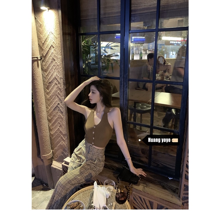 Áo Hai Dây Cài Nút Thiết Kế Mới Thời Trang Mùa Xuân Theo Phong Cách Hàn Quốc Cho Nữ