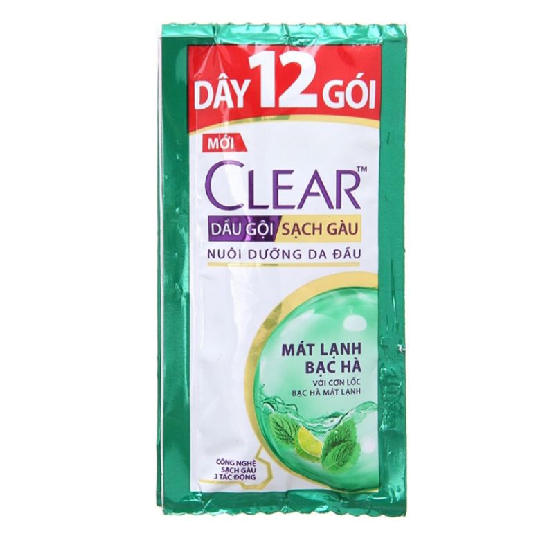 Dầu gội CLEAR sạch gàu mát lạnh bạc hà (6g × 1 gói)