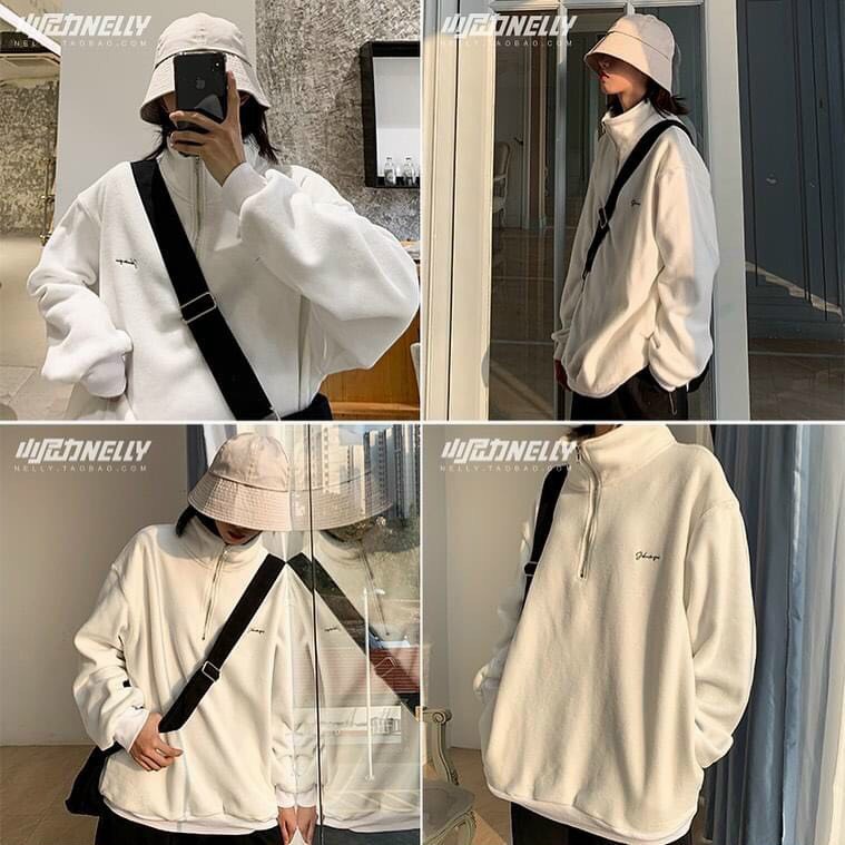 Áo Sweater Nỉ khoá kéo Cổ tay bồng from Thụng Unisex,Áo nỉ nữ nhà Bongstore | BigBuy360 - bigbuy360.vn