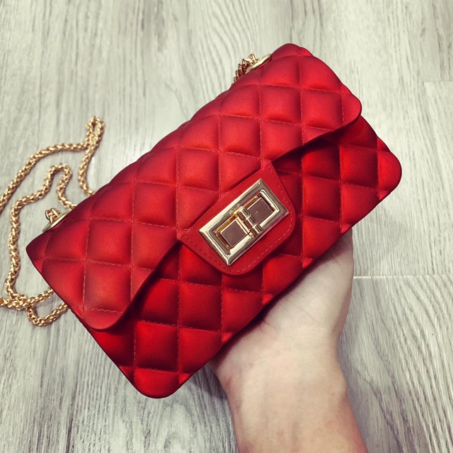 Túi xách nữ khoá xoay silicon size mini | BigBuy360 - bigbuy360.vn