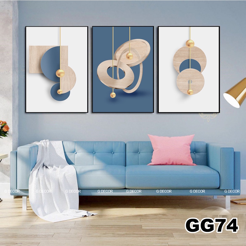 Tranh treo tường canvas 3 bức phong cách hiện đại Bắc Âu 154, tranh DECOR trang trí phòng khách, phòng ngủ, phòng ăn spa