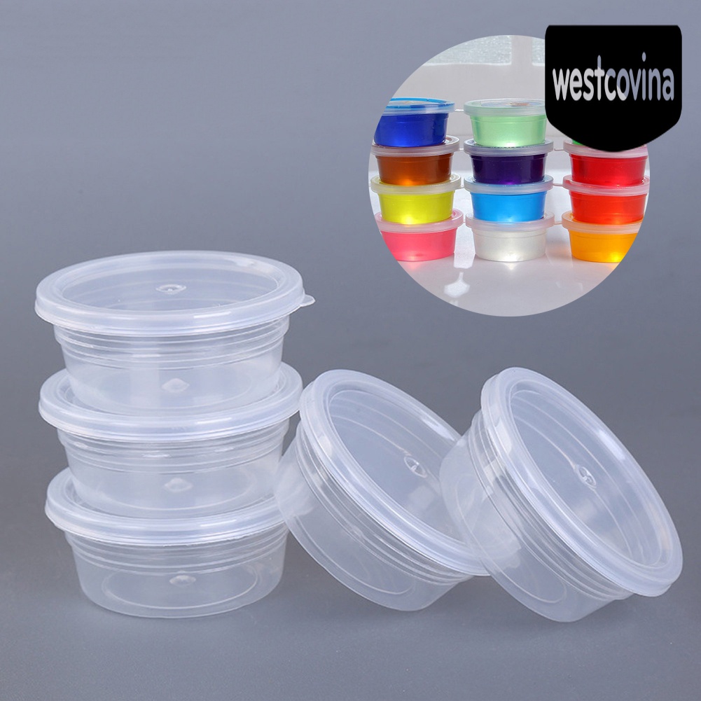 [Hot]☀ Set 12 Hộp Nhựa Tròn Đựng Đồ Chơi Slime