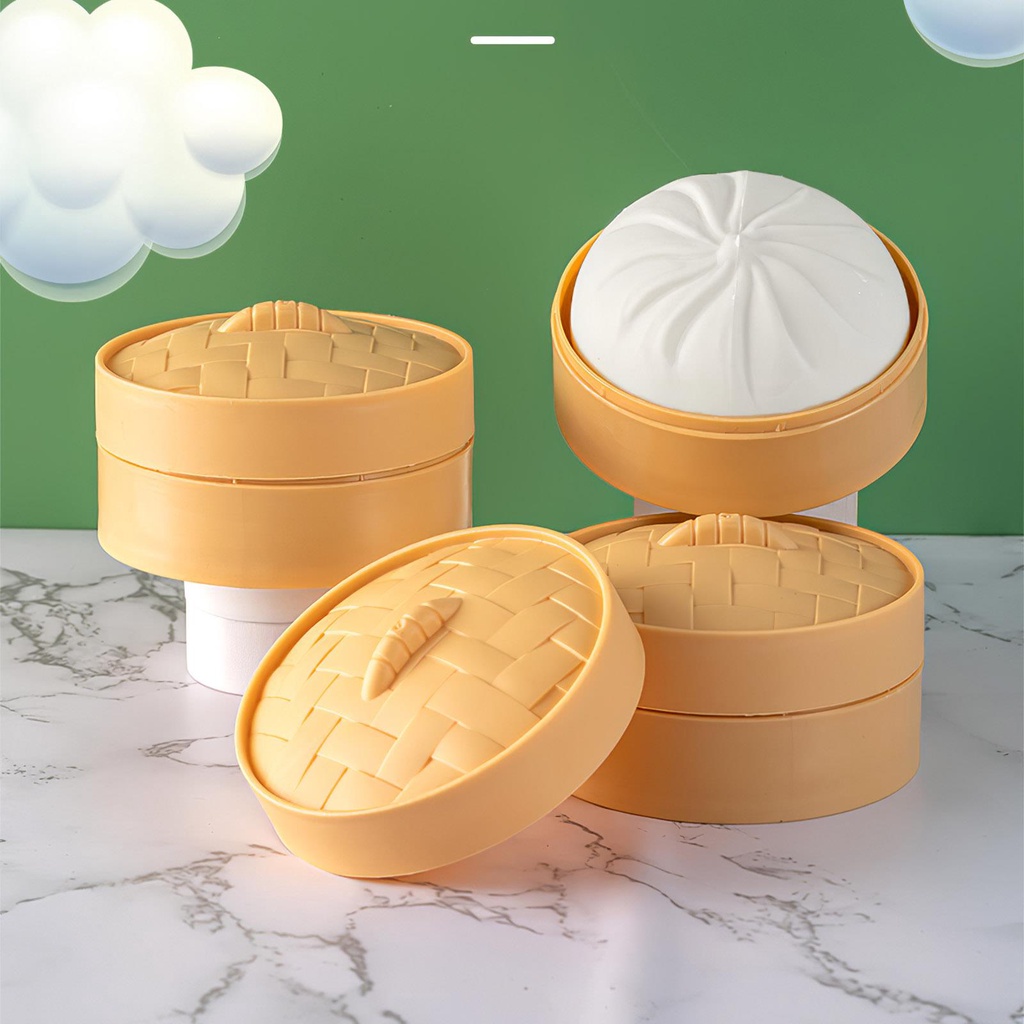 [huite]Sensory Bun Plaything Realistic Shape Simulation Bun Decompression Toy Soft Stress Relief Bun Fine Workmanship