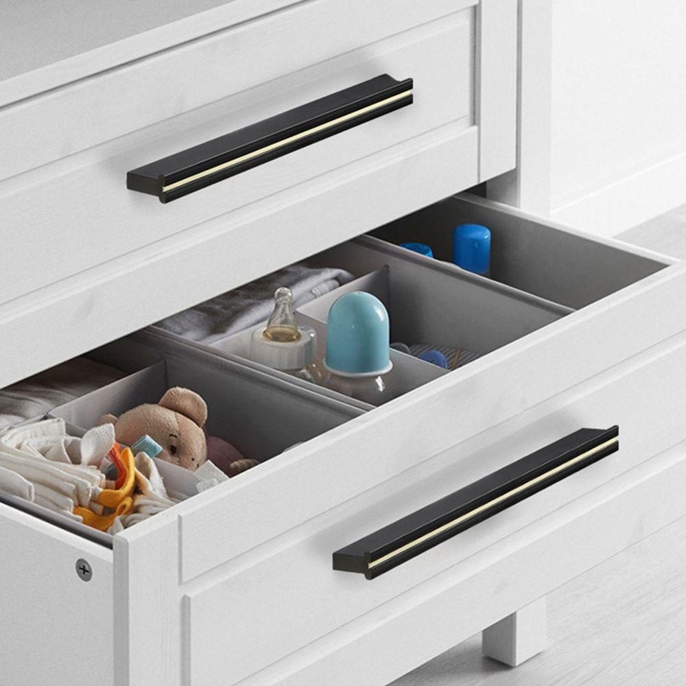 Set 2 Tay Nắm Cửa Dạ Quang Bằng Hợp Kim Nhôm Màu Đen Cho Nhà Bếp