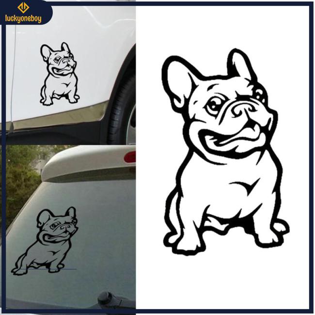 Miếng Dán Trang Trí Xe Hơi Hình Chó Bull Pháp Thời Trang