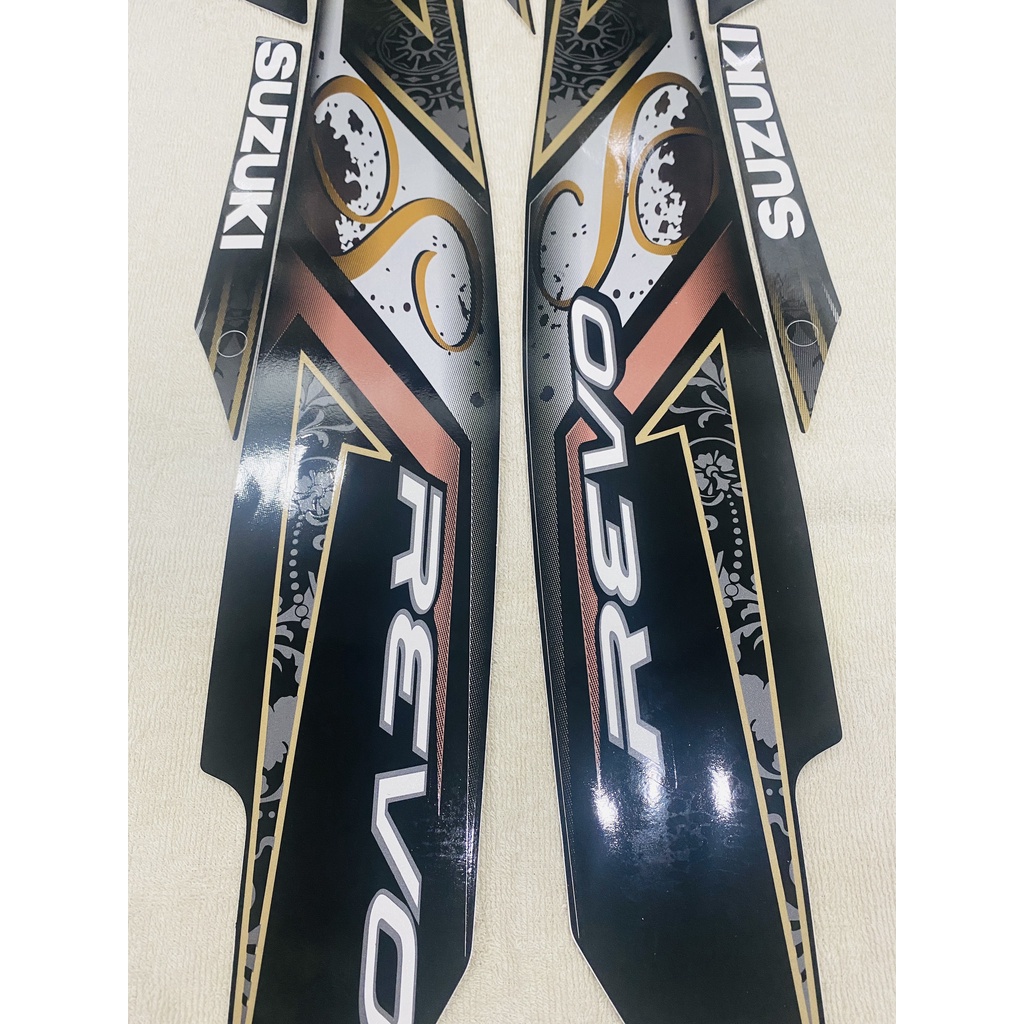 Bộ tem decal dán xe máy Suzuki Revo màu đen zin thái siêu đẹp