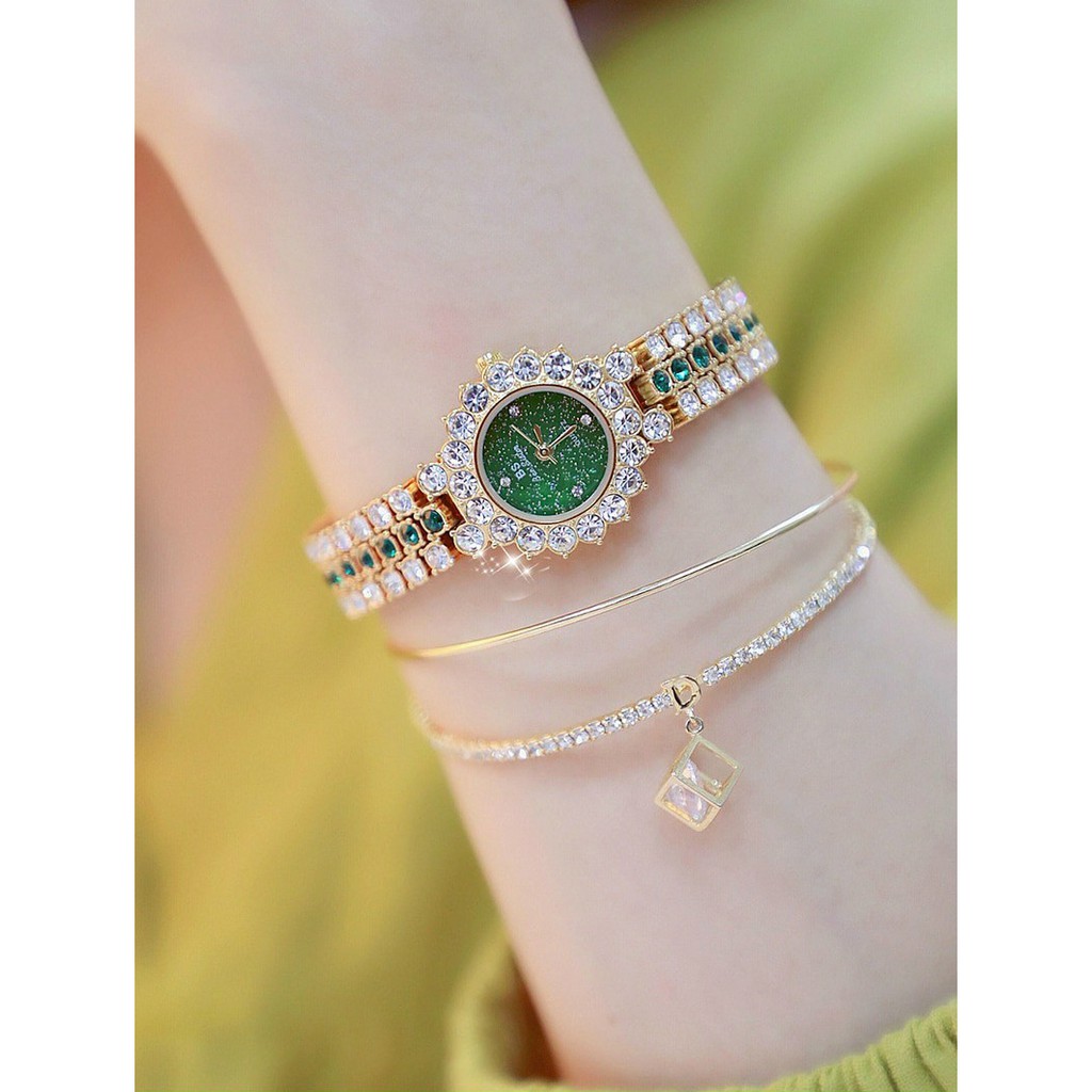 Đồng hồ nữ dây kim loại, đồng hồ nữ đính đá BEE SISTER chính hãng, siêu đẹp, sáng lấp lánh, giá cực rẻ