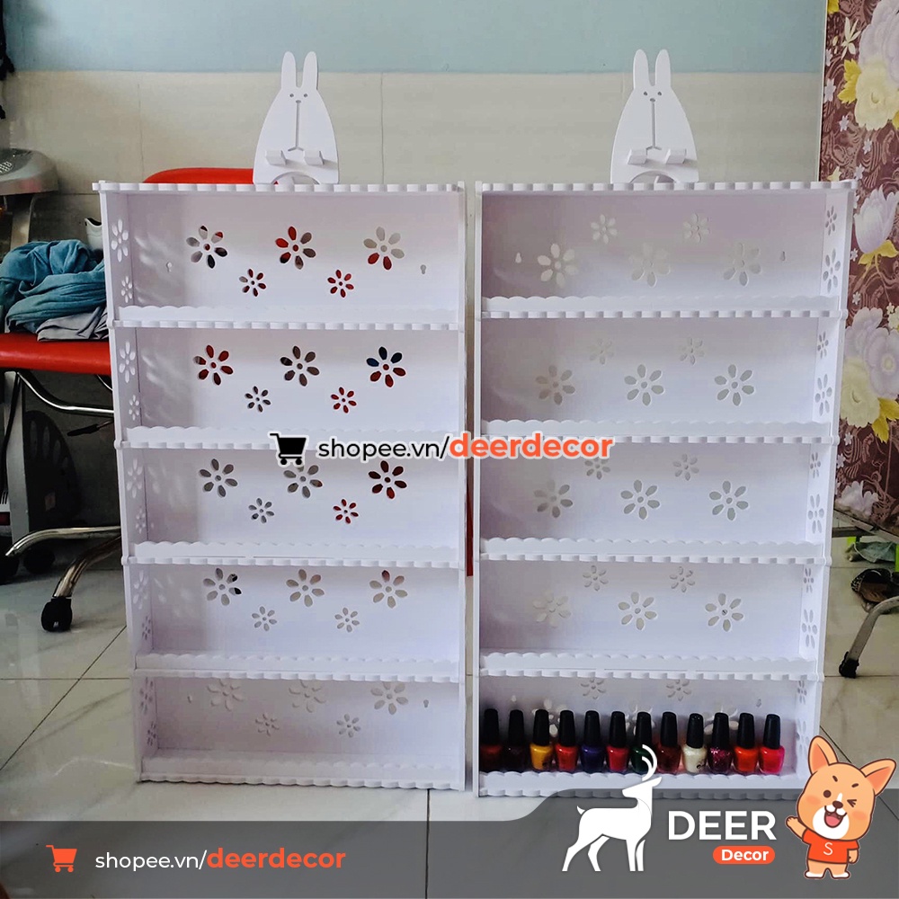 Kệ Để Sơn Treo Tường Cho Tiệm Nail Spa - DEER DECOR