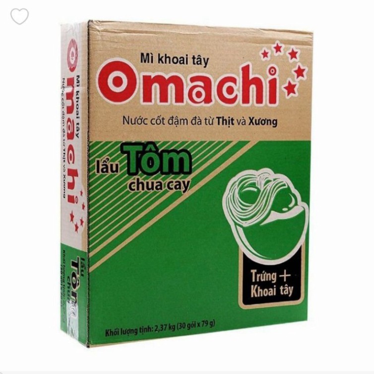 Mì Omachi tôm chua cay/sườn hầm/bò hầm (Thùng 30 gói)
