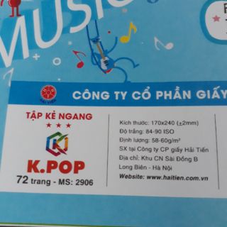 Vở BTS 72 trang ( vở kẻ ngang) sỉ