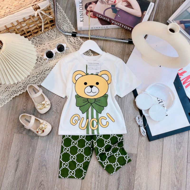 Bộ cotton size đại Gu CCi cho bé gái (20-30kg)