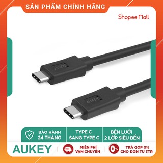 Cáp Sạc Type C to Type C Aukey CB-C2 Bện Lưới 2 Lớp Siêu Bền