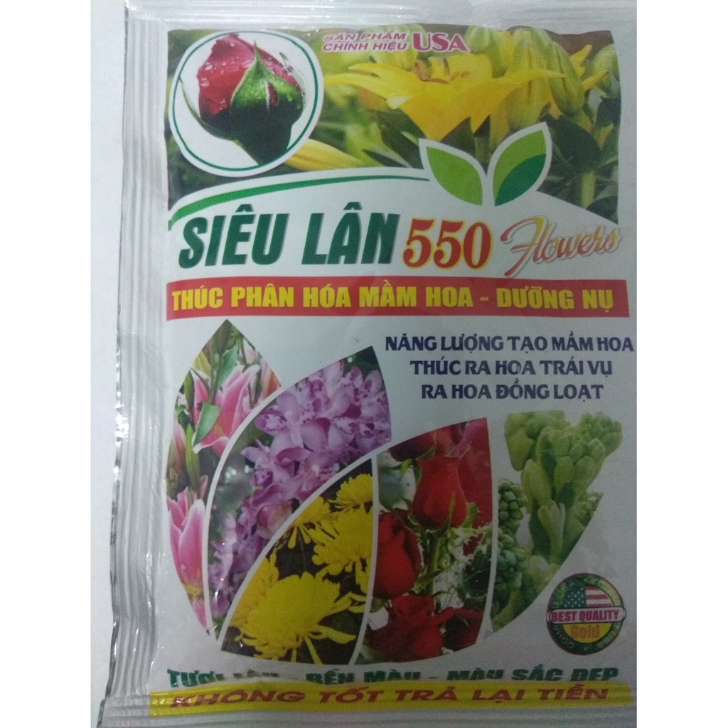 Siêu lân 550 NPK 10-55-10 - thúc phân hóa mầm hoa dưỡng nụ - gói 100 gram