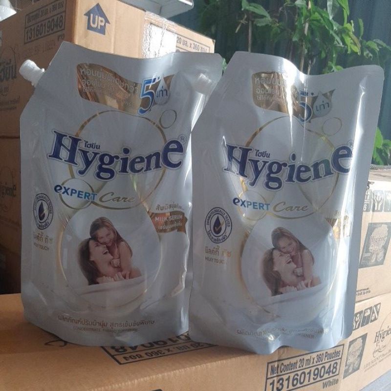 nước xả vải hygiene thái lan túi vòi 1l3 màu trắng