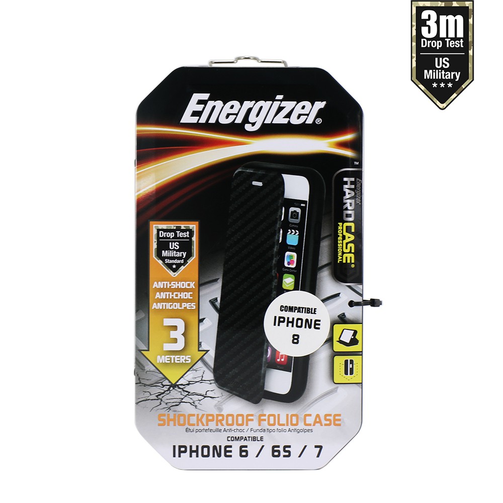  Bao gập Energizer carbon chống sốc 3m cho iPhone 6/6s/7/8 - ENBOUL3MIP7CB