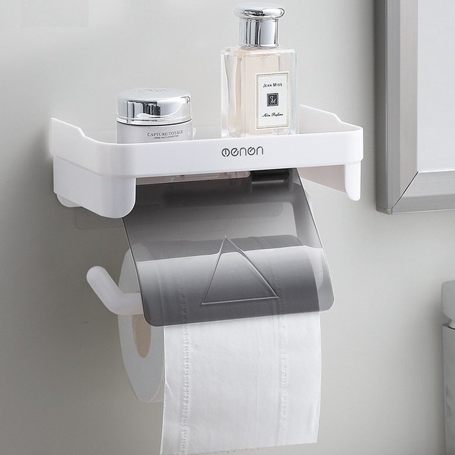 Giá treo giấy vệ sinh nhà tắm dán tường tiện lợi, nhựa ABS cao cấp