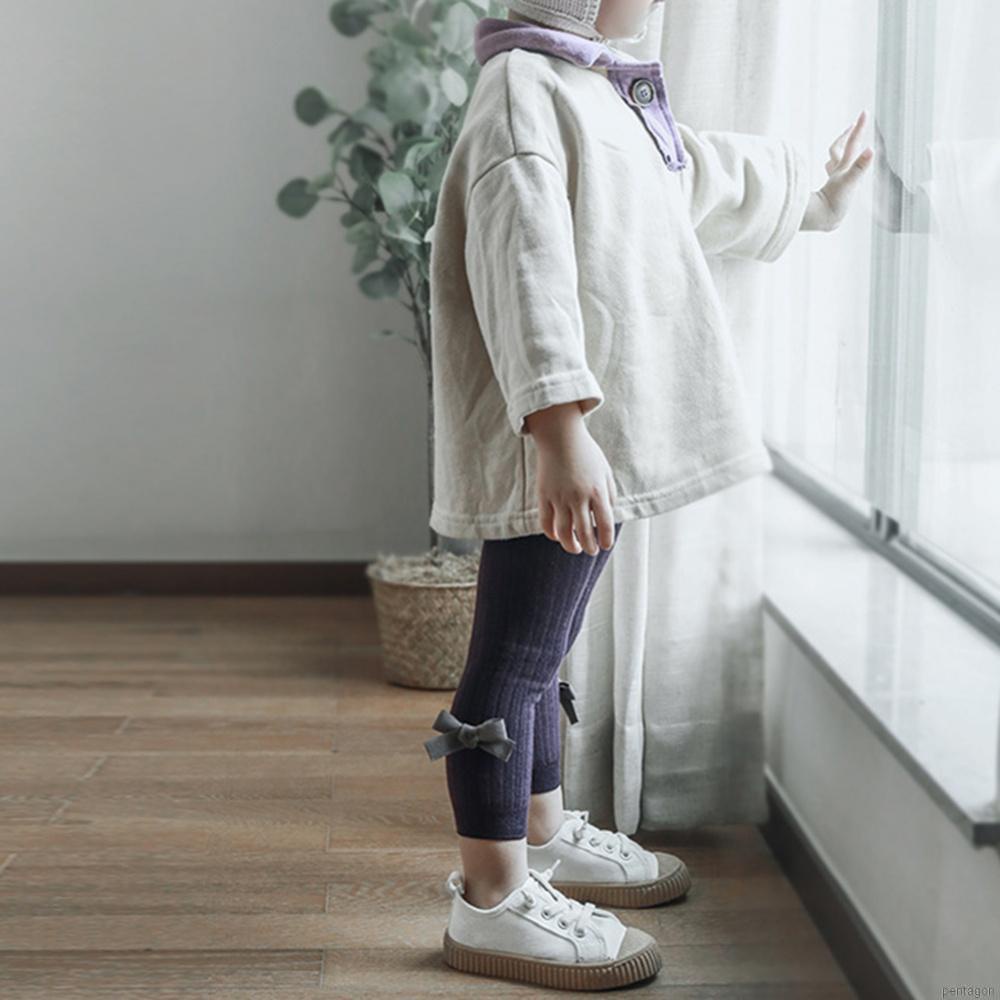 Quần dài giữ ấm màu trơn đơn giản cho bé gái 6 tháng - 6 tuổi