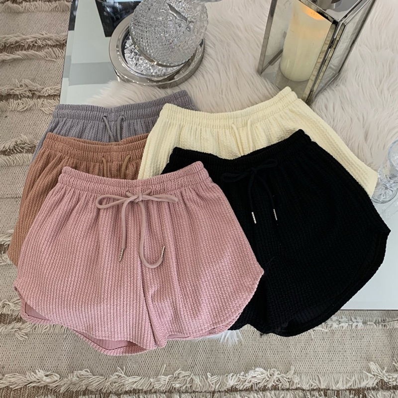 Quần Short Lưng Cao Ống Rộng Phong Cách Hàn Quốc