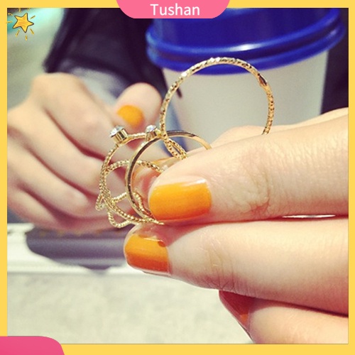 Bộ 5 nhẫn đeo tay thiết kế sáng tạo cho nữ