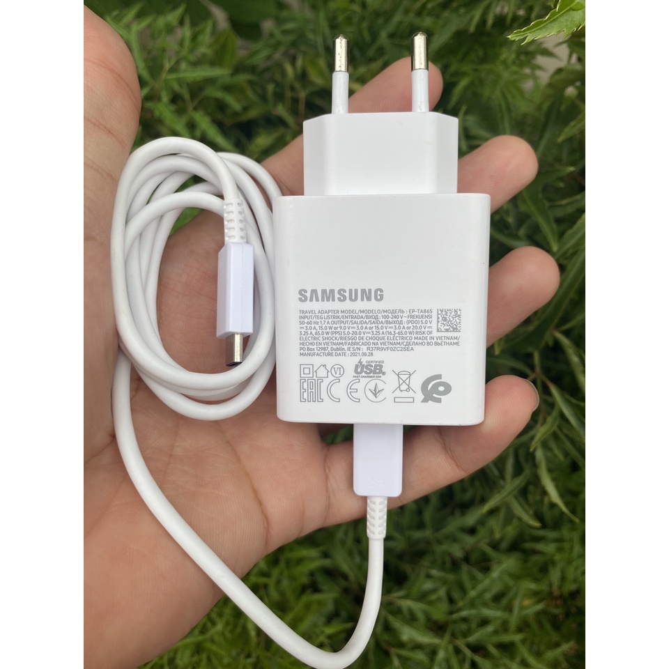 Bộ Sạc 65w Samsung EP-TA865 Siêu Nhanh Điện Thoại, Laptop....  , bảo hành 12 tháng.