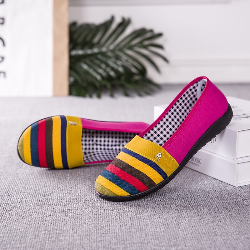 Giày lười IELGY vải bạt thoáng khí thiết kế thoải mái cho nữ