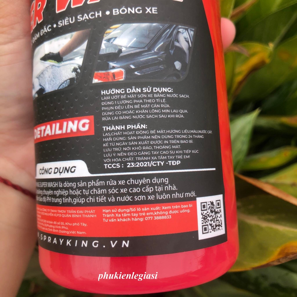 Xà Bông Xà Phòng Rửa Xe SPRAYKING siêu bọt tuyết chính hãng, an toàn 1L