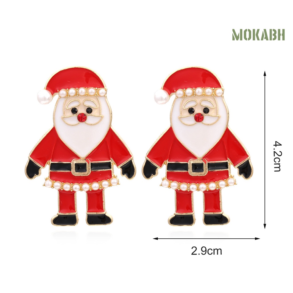1 Đôi Bông Tai Hình Ông Già Noel Hoạt Hình Đính Đá Lấp Lánh Dành Cho Nữ
