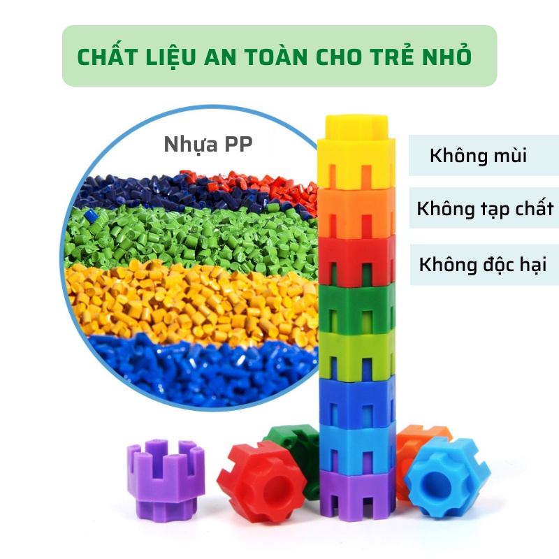 Đồ chơi xếp hình phát triển trí tuệ khối lục giác nhiều chi tiết 180-360-500 mảnh, đồ chơi ghép hình cho bé trai bé gái