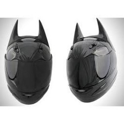 KHO SG-  Nón mũ bảo hiểm Fullface AGU đen bóng kèm sừng BATMAN đen - Fullface AGU đen bóng gắn tai BATMAN - Bảo hành 12t