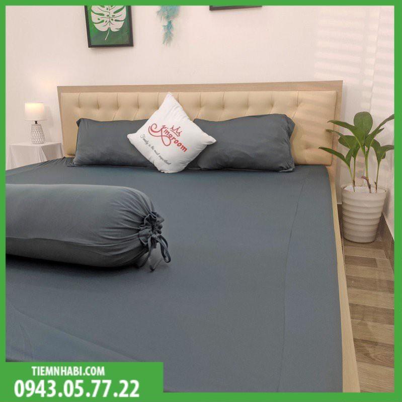 Bộ ga thun lạnh màu trơn 4 món ga thun hàn quốc Kingroom chuyên dra thun lạnh đủ kích thước ga nệm 1m2, 1m6, 1m8