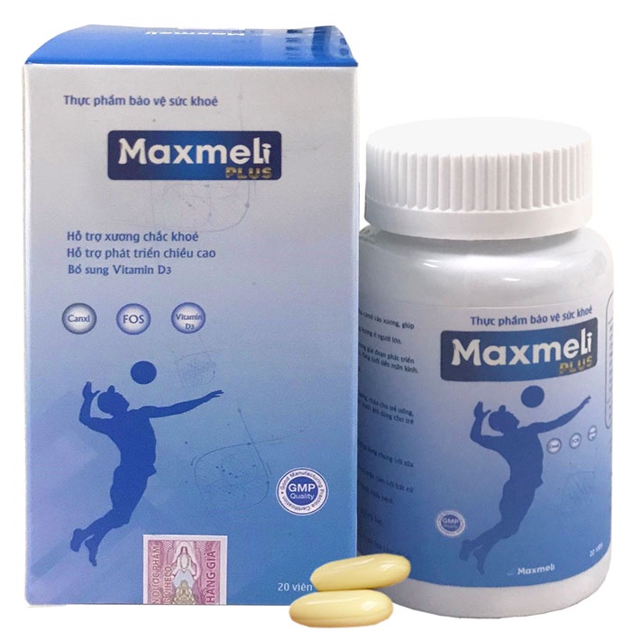 MAXMELI PLUS – viên uống tăng chiều cao, giúp bổ sung canxi giảm nguy cơ còi xương ở trẻ và loãng xương ở người lớn(20v)