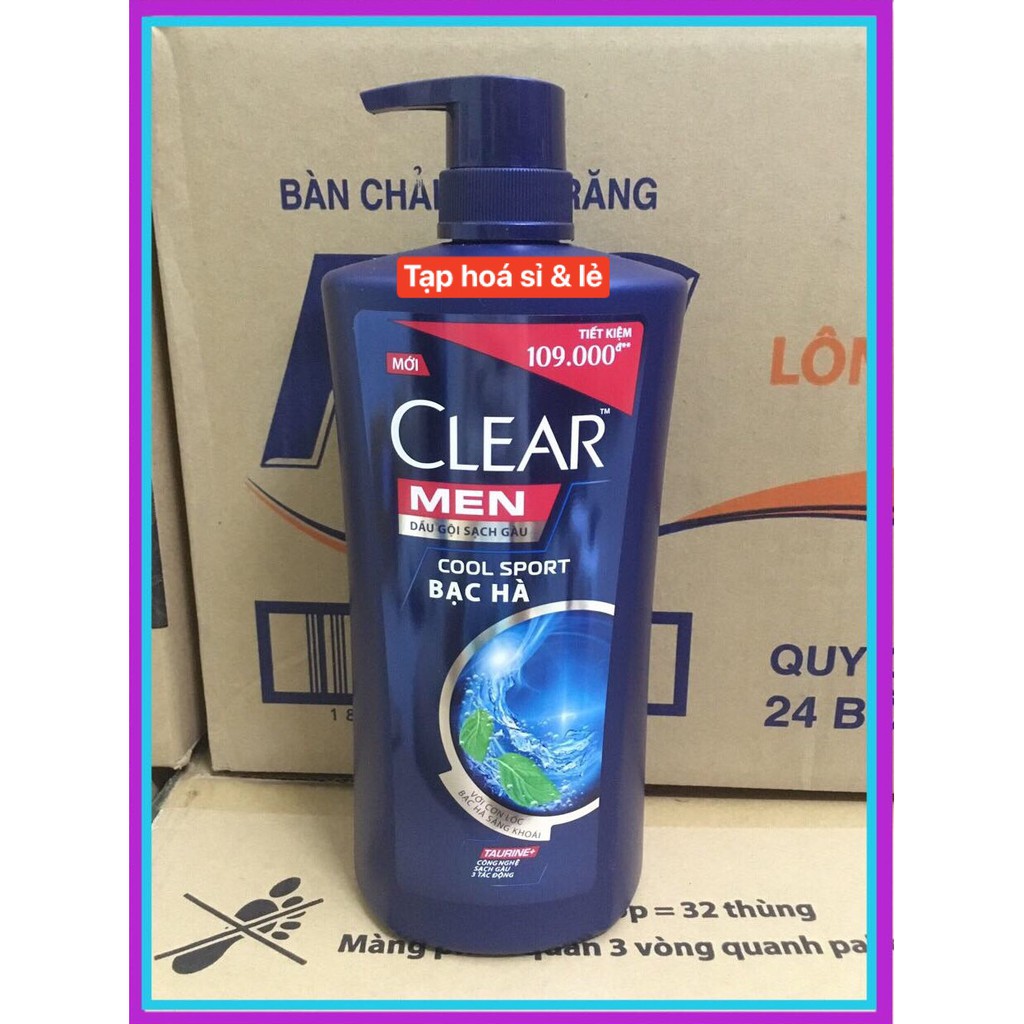 Dầu Gội Clear Men Cool Sport Bạc Hà 900g mẫu mới