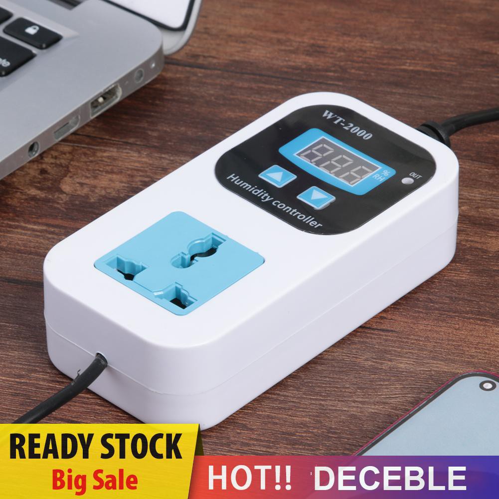 Deceble 110-220V Digital Humidity Controller Moisture Control Switch Socket Sensor