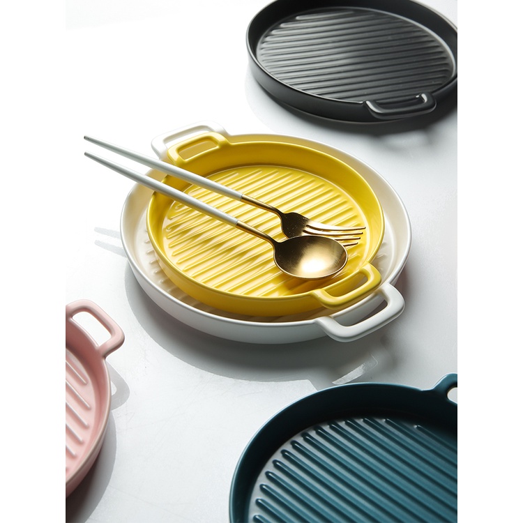 Đĩa Sứ Tròn Đựng Thức Ăn Phong Cách Bắc Âu | BigBuy360 - bigbuy360.vn