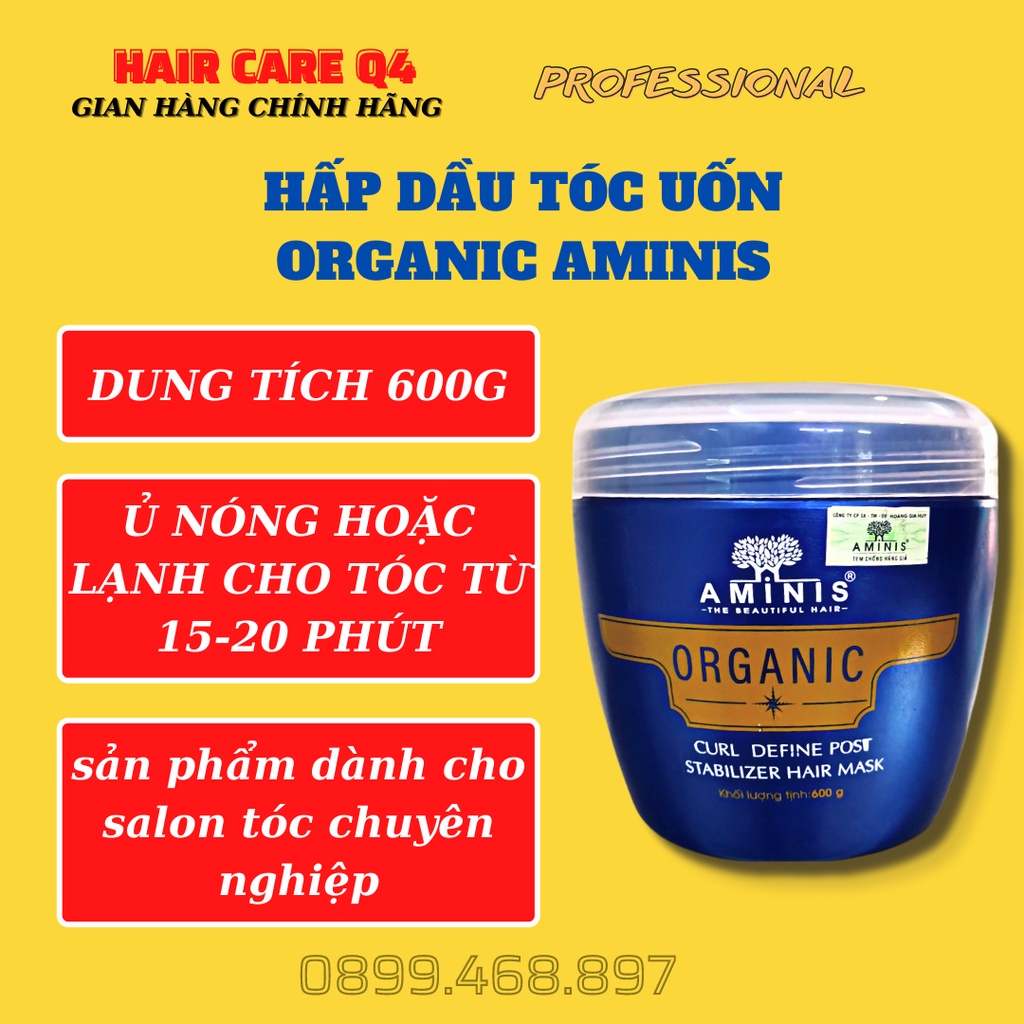 Hấp dầu Ủ Tóc Organic Dành Cho Tóc Uốn Xoăn  Aminis Công nghệ Italy hàng cty chính hãng - Hair Care Q4