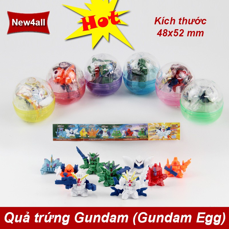 Mô hình lắp ráp sd Gundam mini quả trứng 48x52 mm mẫu ngẫu nhiên