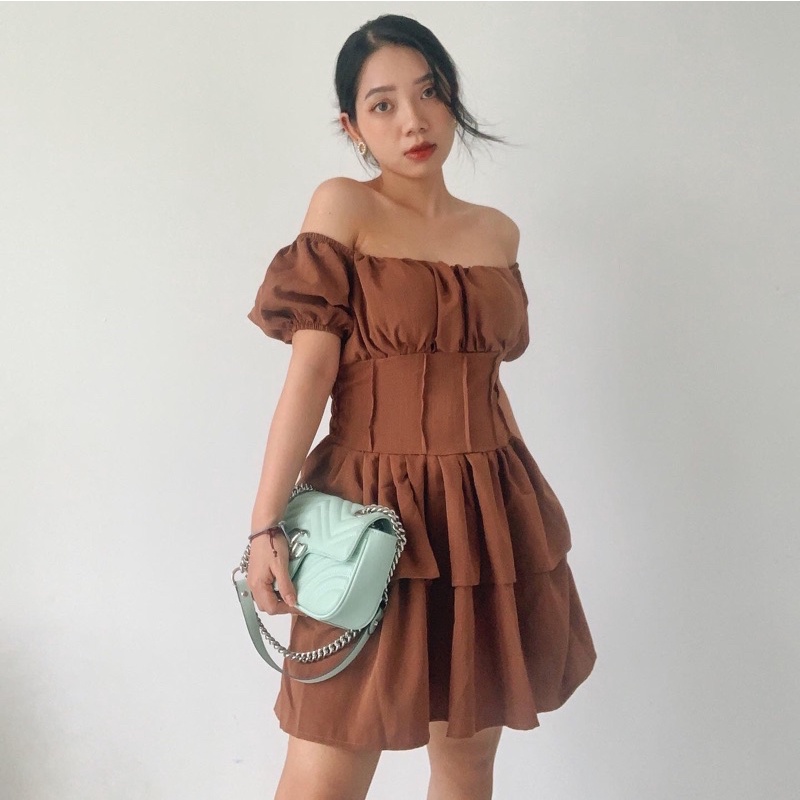 [Ảnh thật/Video]Váy công chúa trễ vai bèo bồng bềnh,Đầm dự tiệc thiết kế Trễ Vai Tay Bồng Bèo Tầng Mặc 2 Kiểu 2 màunâube | BigBuy360 - bigbuy360.vn