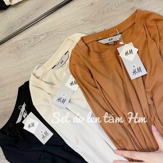 Áo len tăm cổ tròn co giãn basic