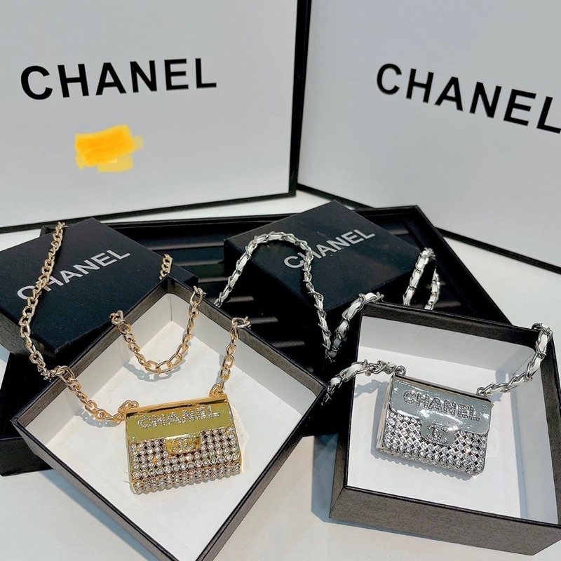 Túi đeo chéo hộp mini chanel 2 màu vàng bạc dành nữ