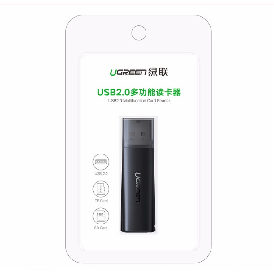 Đầu đọc thẻ SD/TF chuẩn USB 2.0 UGREEN CM264 60721