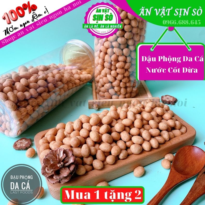 500g Đậu phộng Da Cá nước cốt dừa giòn ngon Tiệm đồ Ăn Vặt SỊN SÒ Thơm Ngon Đậm Vị