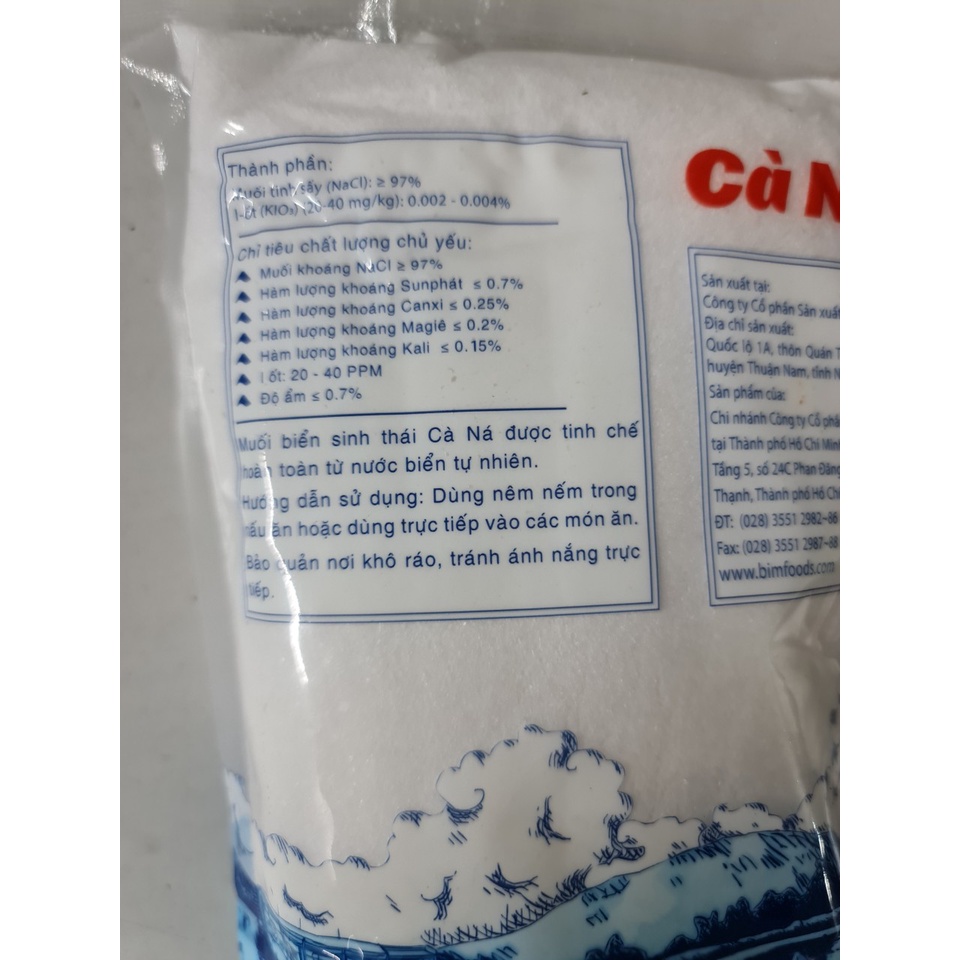 [Túi 1Kg] MUỐI BIỂN SINH THÁI I-ỐT [VN] CÀ NÁ Iodized Sea Salt (btn-hk)